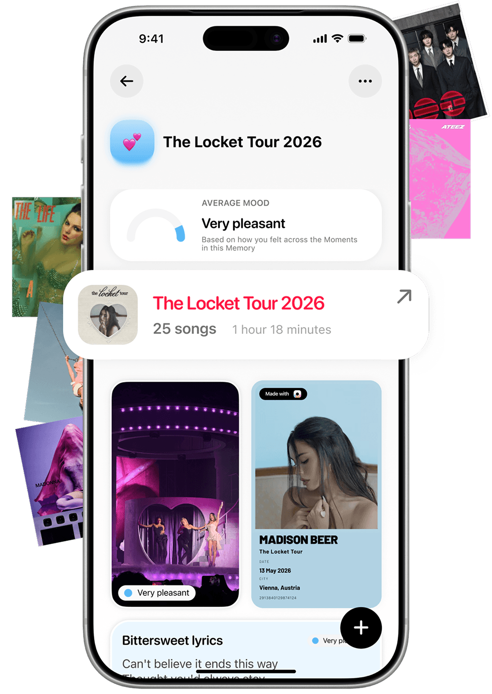 A Lumoria memory with an Apple Music playlist attached