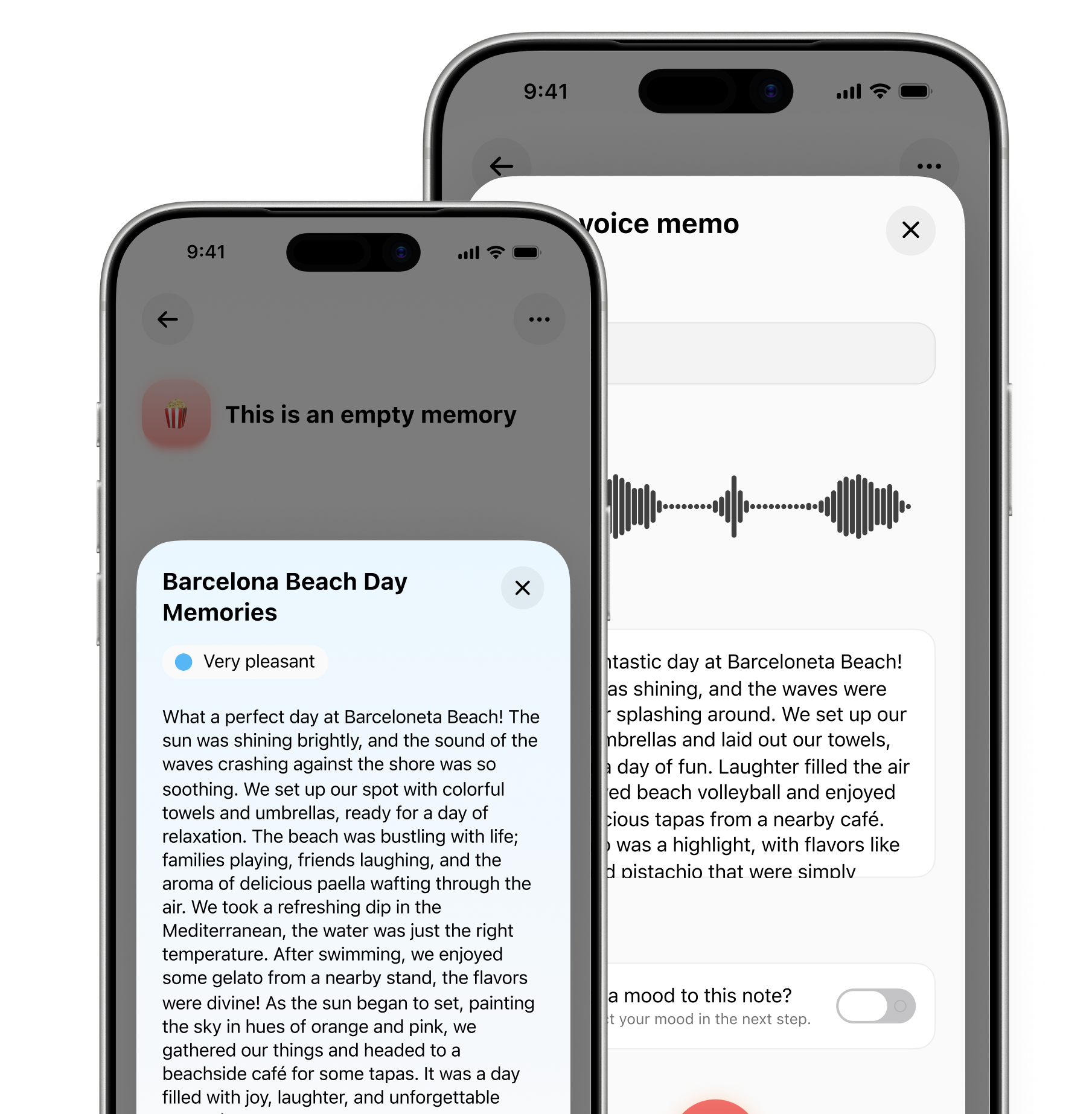 Lumoria add-a-note sheet on iPhone